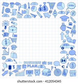 Vector set of doodle business icons