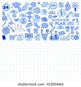 Vector set of doodle business icons