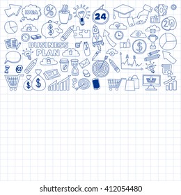 Vector set of doodle business icons