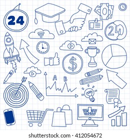 Vector set of doodle business icons