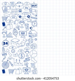 Vector set of doodle business icons