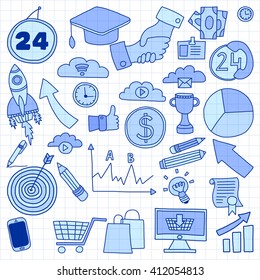 Vector set of doodle business icons