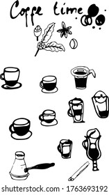vector set doodle of coffee illustrations