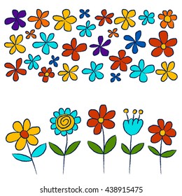 Color 3d Flowers Isolated On White Stock Vector (Royalty Free ...