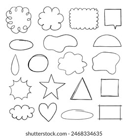 Vector set of doodle forms.