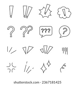 
Vector set of doodle hand drawn cartoon expression signs, curve direction arrows, exclamation marks. question mark emoticon effect, cartoon character emotion symbol, cute decorative brush stroke line