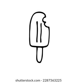 conjunto vectorial de helado de doodle. Pintura dibujada a mano. Comida dulce de verano