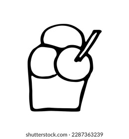vector set of doodle ice cream. Hand-drawn clip art. Summer time sweet food