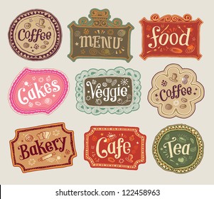 Vector set of doodle labels