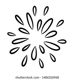 vector set of doodle starburst, sunburst, firework, explosion. for concept design. vector illustration