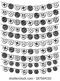 Vector Set of Doodle Style Button Bunting