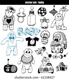 vector set - doodles - baby