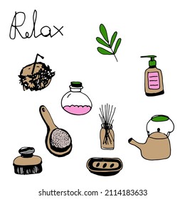vector set of doodles elements for relaxation