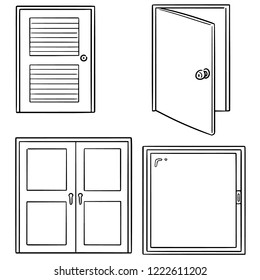 vector set of door