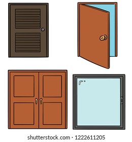 vector set of door