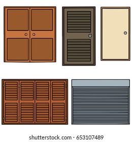 vector set of door