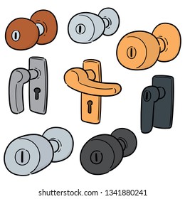 vector set of door knob