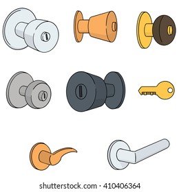 vector set of door knob