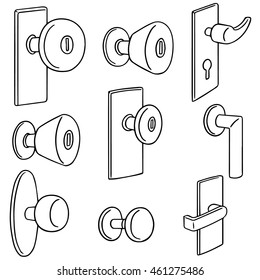 vector set of door knob