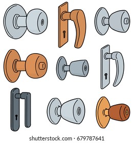 vector set of door knobs