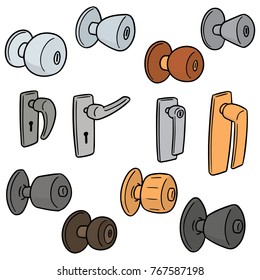 vector set of door knobs