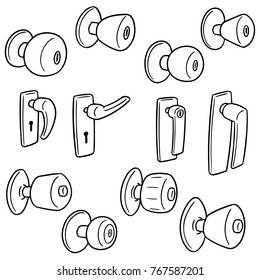 vector set of door knobs