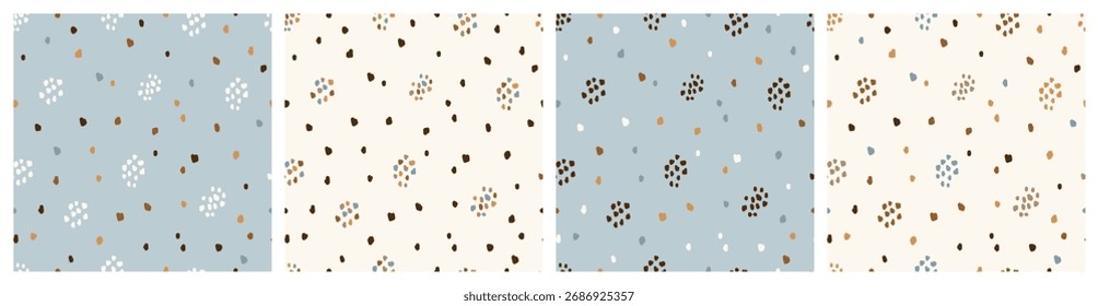 Vector Conjunto de patrones de puntos en Colores terrestres