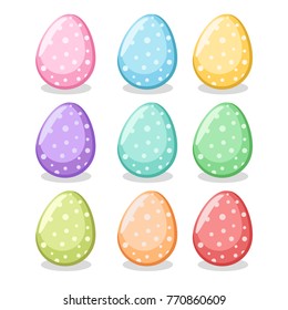 Vector Set of Dotted Eggs
