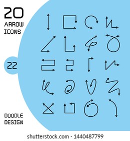 vector set of double heads arrows icons