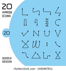 vector set of double heads arrows icons