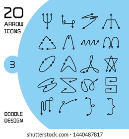 vector set of double heads arrows icons