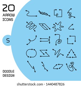 vector set of double heads arrows icons