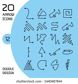 vector set of double heads arrows icons