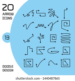 vector set of double heads arrows icons