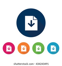 Vector set of download file icon. 