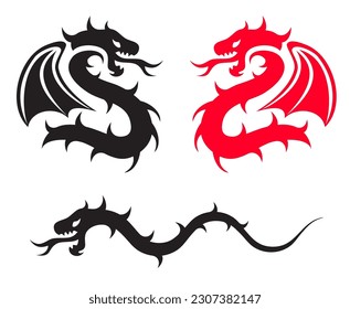 conjunto vectorial de símbolos de dragón
