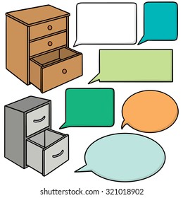 vector set of drawer