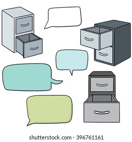 vector set of drawer