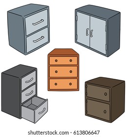 vector set of drawer