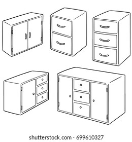 vector set of drawer