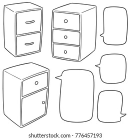 vector set of drawer