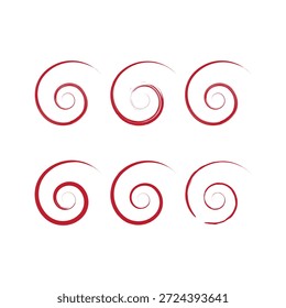 Vector conjunto de dibujos a mano en forma de rizos en espiral