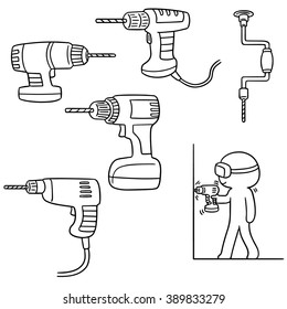 vector set of drill