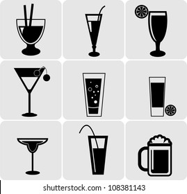 Vector Set Of Drinks