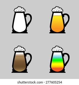 vector set of drinks in color