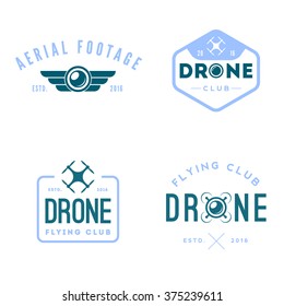 Vector set of drone flying club labels