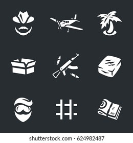 Vector Set Of Drug Lord Icons.