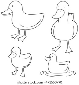 vector set of duck
