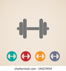 vector set of dumbbell icons