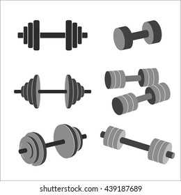 Vector set of dumbbells.